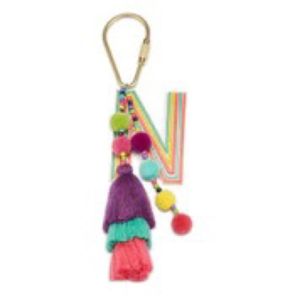 Pom Initial Keychain - N